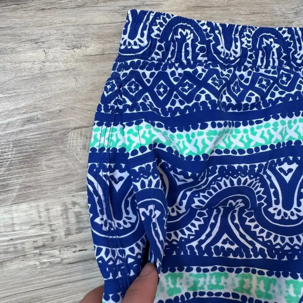 Vineyard Vines Swim Shorts Blue Green Paisley Print Drawstring Preppy XXL